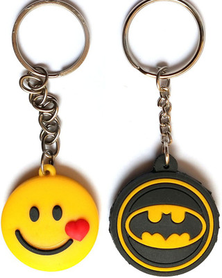 Meeko.com Smiley & Batman rubber bike key chain 02a Key Chain