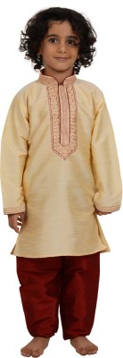 MAHARAJA Boys Festive & Party Kurta and Pyjama Set(Gold Pack of 1)