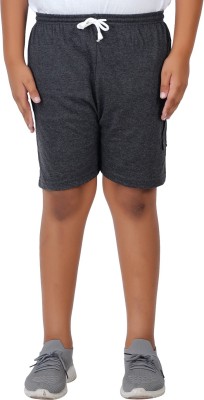 Frang Short For Boys Casual Solid Cotton Blend(Grey, Pack of 1)