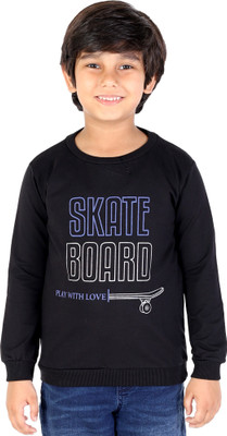 HOPZ Baby Boys Printed Cotton Blend Regular T Shirt(Black, Pack of 1)