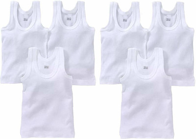BABYSHOPEE Vest For Baby Boys & Baby Girls Cotton(White, Pack of 6)
