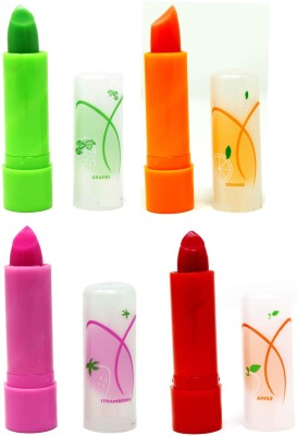 Latixmat Magic Lip Fruity Lip 3D-Lips Fruity Lip Balm PACK OF 4 FRUITS(Pack of: 4, 12 g)