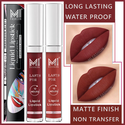 MI FASHION Long Lasting Lipsticks 3.5ml each(Deep Red,Brick Red, 7 ml)