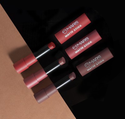 MARS 3 Red and Maroon Matte Lipstick Box Set(Reds and Maroons-01, 9.6 g)