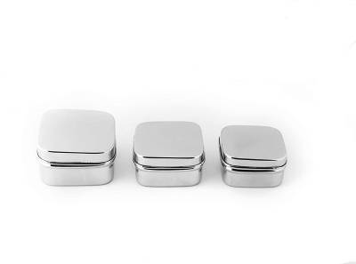 A2S Square steel sandwich box/ Lunch Box/ Tiffin set of 3 (small, Medium Large) 3 Containers Lunch Box