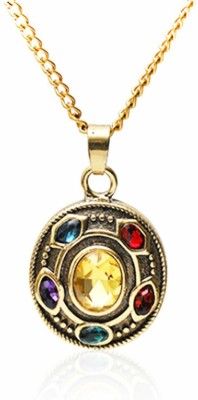 RVM Jewels Infinity War Thanos 6 Gauntlet Power Stones Gold Plated Pendant Necklace Gold-plated Alloy