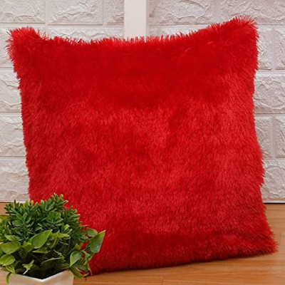 ME&YOU Microfibre Solid Cushion Pack of 1(Red)