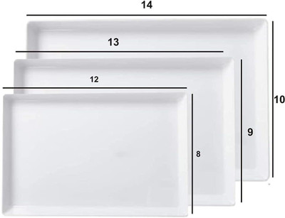 Ochtend Serving Tray Platter Rectangular Shape Plastic Trays for Drink Tray(Microwave Safe)