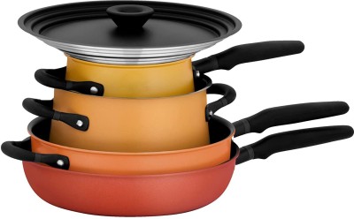 Meyer Nonstick and Stainless Steel Spark Edition Pots and Pans/Cookware Set, 6 Piece, Roasting Pan 6.25 cm diameter with Lid 2 L, 5 L, 6.25 L, 4.5 L, 9.5 L, 3 L capacity(Stainless Steel, Non-stick)