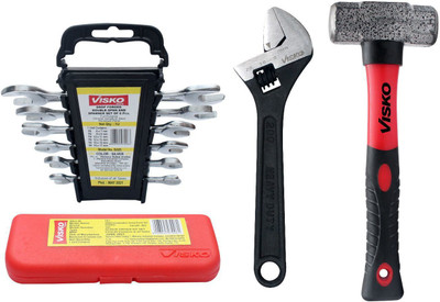 VISKO 818 Hand Tools Combo With Screwdrivers, Open End Wrench, Spanners, Sledge Hammer Hand Tool Kit(4 Tools)
