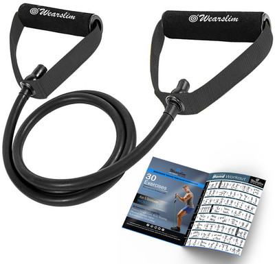 Wearslim Professional Exercise Resistance Bands Toning Tube With Comfortable D Handle Resistance Tube(Black)