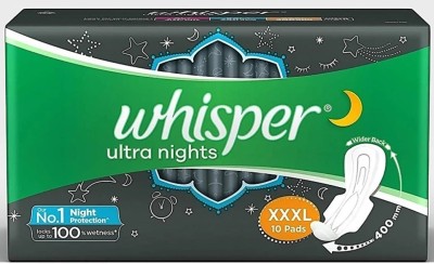 Whisper Ultra Night Sanitary Pads for Women, XXXL – 10 Napkins sanitary pads Sanitary Pad
