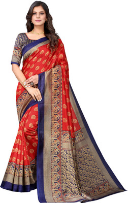 ANIRAV Printed Daily Wear Art Silk Saree(Red)
