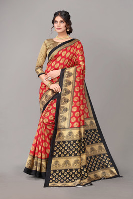 ANIRAV Printed Daily Wear Art Silk Saree(Red)