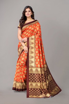 YASHIKA Printed Daily Wear Art Silk Saree(Orange)