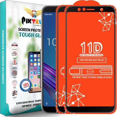 PikTrue Edge To Edge Tempered Glass for Asus Zenfone Max Pro M1(Pack of 2)