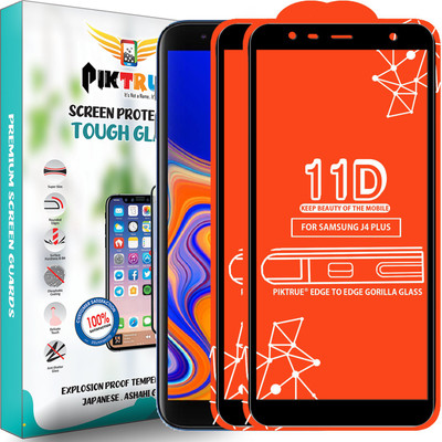 PikTrue Edge To Edge Tempered Glass for Samsung Galaxy J4(Pack of 2)