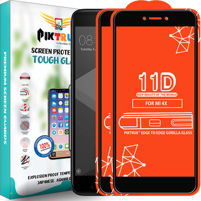 PikTrue Edge To Edge Tempered Glass for Mi Redmi 4X(Pack of 2)