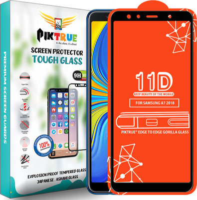 PikTrue Edge To Edge Tempered Glass for Samsung Galaxy A7 2018 Edition(Pack of 1)