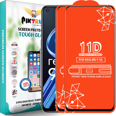 PikTrue Edge To Edge Tempered Glass for Realme 9 5G(Pack of 2)