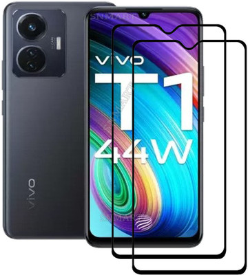 SNMART Edge To Edge Tempered Glass for vivo T1 44W(Pack of 2)