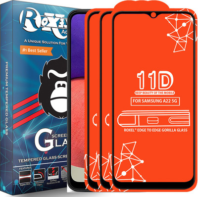 Roxel Edge To Edge Tempered Glass for Samsung Galaxy A22 5G(Pack of 3)