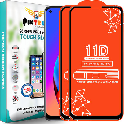 PikTrue Edge To Edge Tempered Glass for Oppo F19 Pro Plus(Pack of 2)