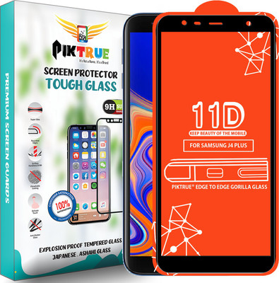 PikTrue Edge To Edge Tempered Glass for Samsung Galaxy J4 Plus(Pack of 1)