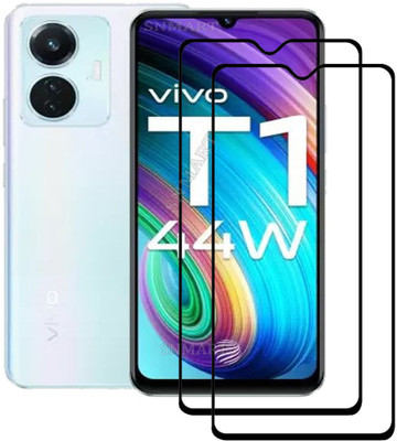 SNMART Edge To Edge Tempered Glass for vivo T1 44W(Pack of 2)