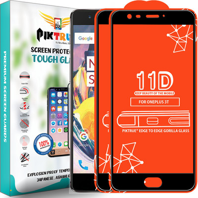 PikTrue Edge To Edge Tempered Glass for OnePlus 3T(Pack of 2)