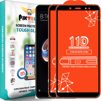 PikTrue Edge To Edge Tempered Glass for Mi Redmi Note 5 Pro(Pack of 2)