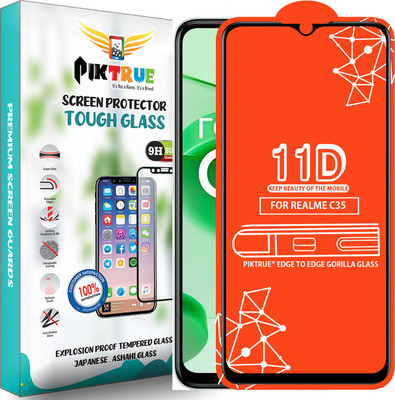 PikTrue Edge To Edge Tempered Glass for Realme C35(Pack of 1)
