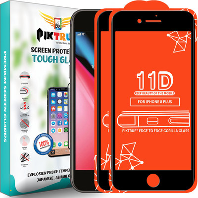 PikTrue Edge To Edge Tempered Glass for Apple iPhone 8 Plus(Pack of 2)