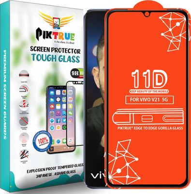 PikTrue Edge To Edge Tempered Glass for Vivo V21 5G(Pack of 1)