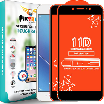 PikTrue Edge To Edge Tempered Glass for VIVO Y66(Pack of 2)