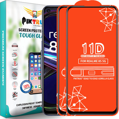 PikTrue Edge To Edge Tempered Glass for Realme 8S 5G(Pack of 2)