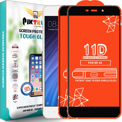 PikTrue Edge To Edge Tempered Glass for Mi Redmi 4A(Pack of 2)