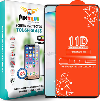 PikTrue Edge To Edge Tempered Glass for Samsung Galaxy A91(Pack of 1)