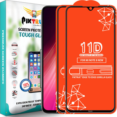 PikTrue Edge To Edge Tempered Glass for Redmi Note 8 New(Pack of 2)