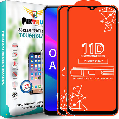 PikTrue Edge To Edge Tempered Glass for Oppo A5 2020(Pack of 2)