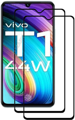 SNMART Edge To Edge Tempered Glass for vivo T1 44W(Pack of 2)