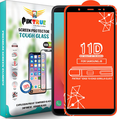 PikTrue Edge To Edge Tempered Glass for Samsung Galaxy J8(Pack of 1)
