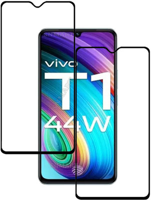 SNMART Edge To Edge Tempered Glass for vivo T1 44W(Pack of 2)