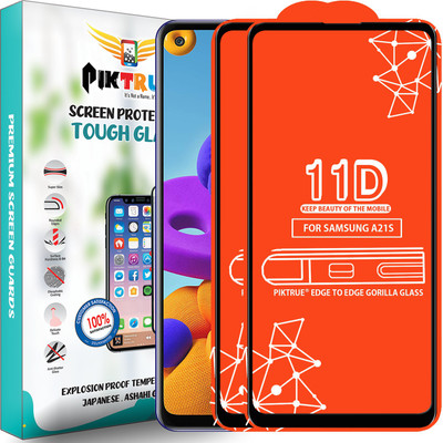 PikTrue Edge To Edge Tempered Glass for Samsung Galaxy A21S(Pack of 2)