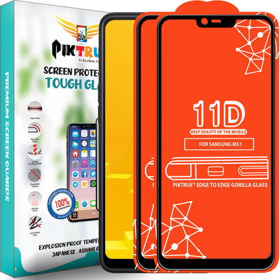 PikTrue Edge To Edge Tempered Glass for Realme C1(Pack of 2)