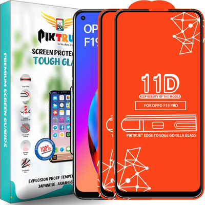PikTrue Edge To Edge Tempered Glass for Oppo F19 Pro(Pack of 2)