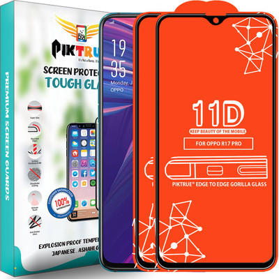 PikTrue Edge To Edge Tempered Glass for Oppo R17 Pro(Pack of 2)