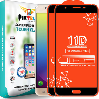 PikTrue Edge To Edge Tempered Glass for Samsung Galaxy J7 Prime(Pack of 2)