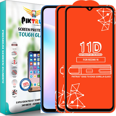 PikTrue Edge To Edge Tempered Glass for Redmi 9I(Pack of 2)