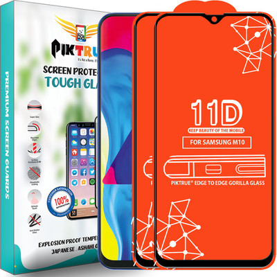 PikTrue Edge To Edge Tempered Glass for Samsung Galaxy M10(Pack of 2)